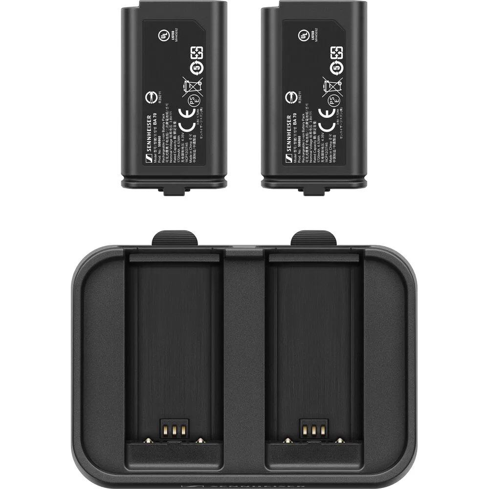 Sennheiser EW-D Charging Set with Two BA 70 Batteries for EW-D Bodypack and Handheld Transmitters