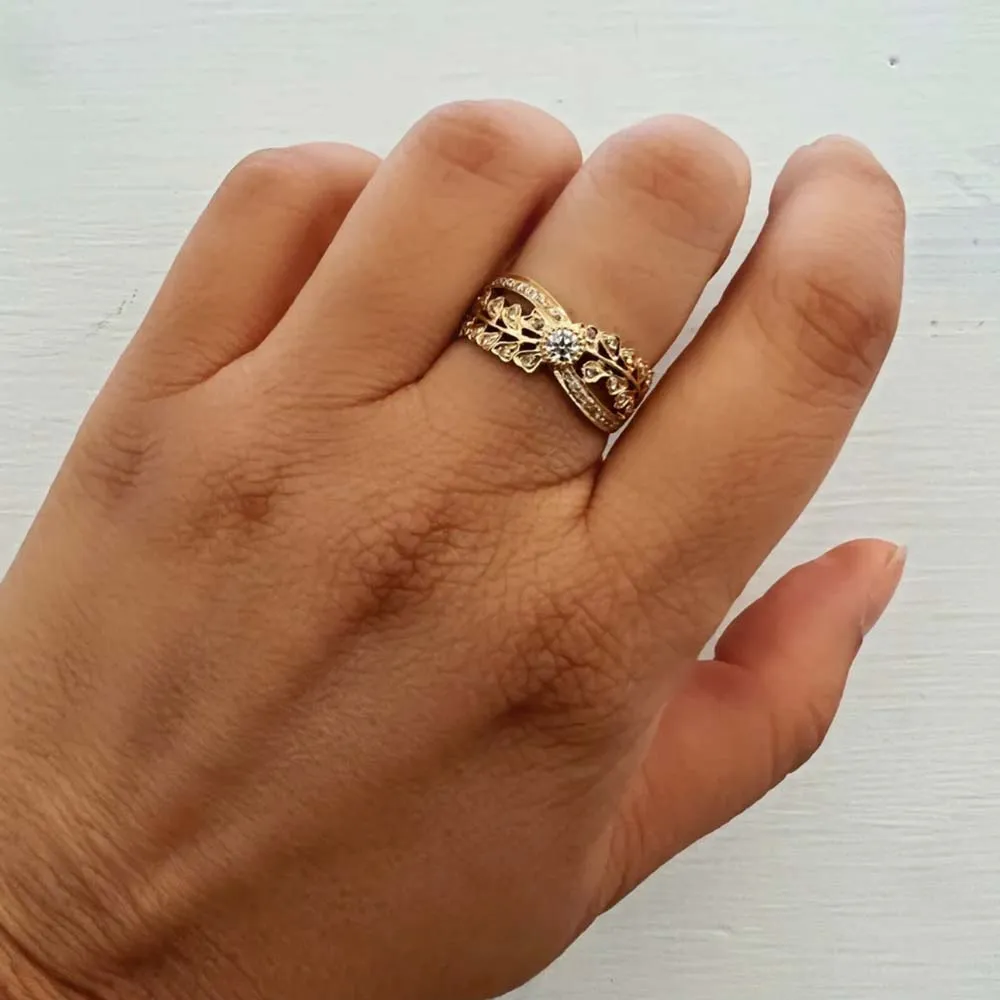 Sethi Ivy Rose and Old Mine Cut Yellow Gold Ring