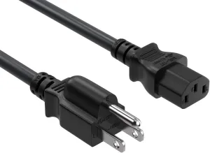 Shielded Computer/Printer/TV/etc dveice Cord - 12ft NEMA 5-15P to C13 Shielded Heavy Duty Universal Power Cord, 18 AWG, 10A/125V by ElectraHealth.com