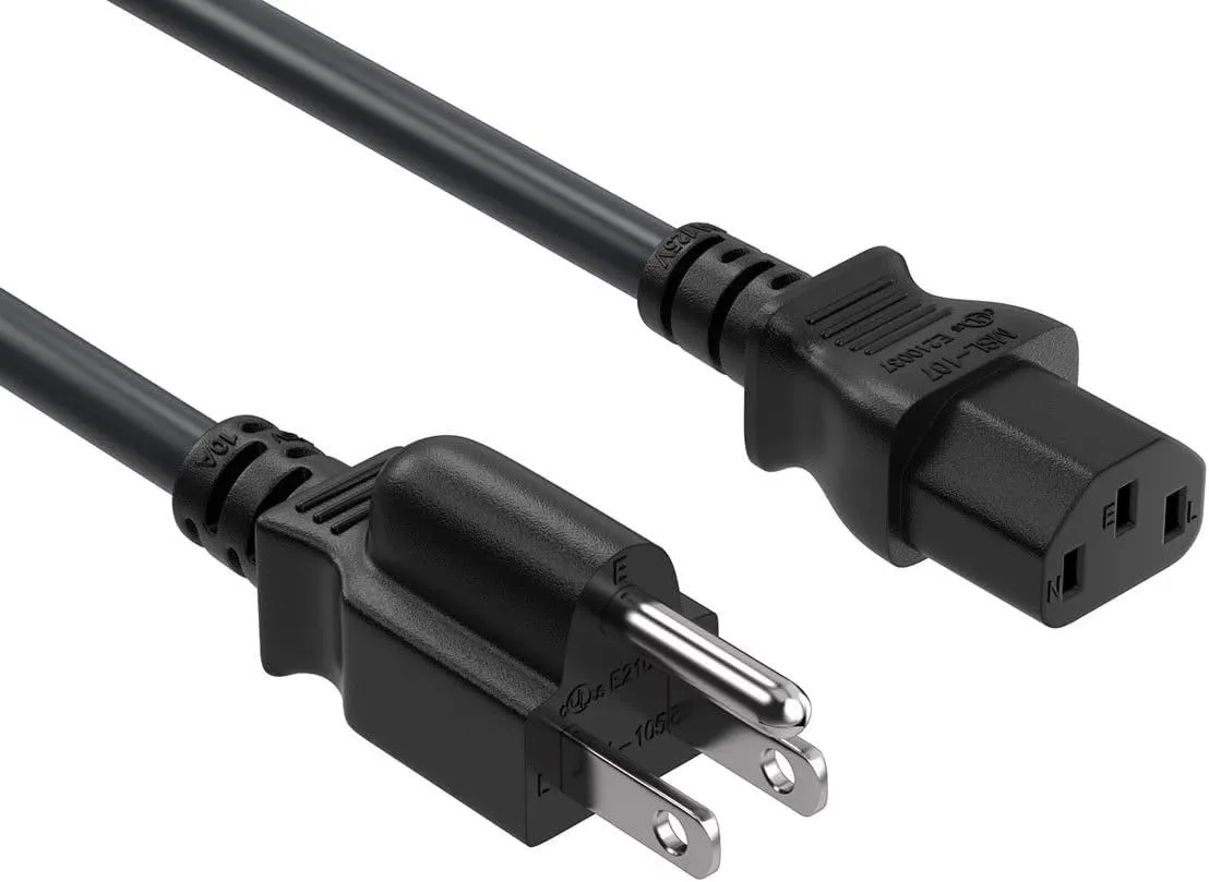 Shielded Computer/Printer/TV/etc dveice Cord - 12ft NEMA 5-15P to C13 Shielded Heavy Duty Universal Power Cord, 18 AWG, 10A/125V by ElectraHealth.com