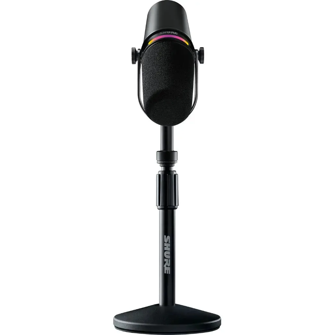Shure MV7 -K Podcast XLR/USB Microphone Bundle with Gator Desktop Stand (Black)