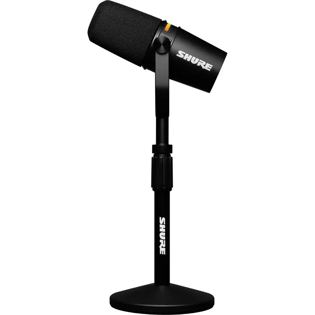 Shure MV7 -K Podcast XLR/USB Microphone Bundle with Gator Desktop Stand (Black)