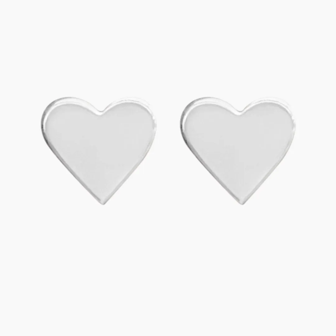 Sigma Kappa Heart Earrings in Sterling Silver