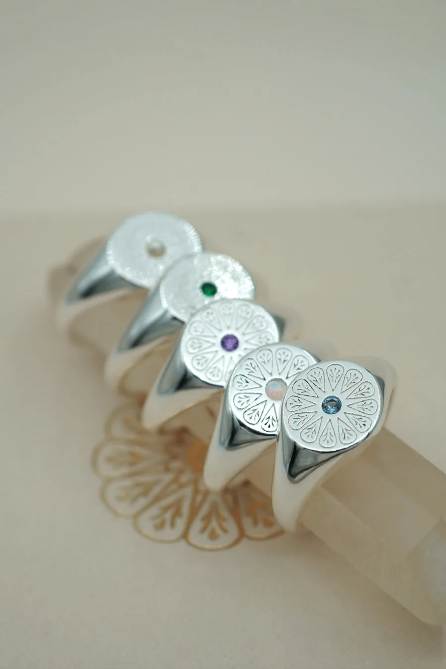 Silver Birthstone Ring - June/Pearl