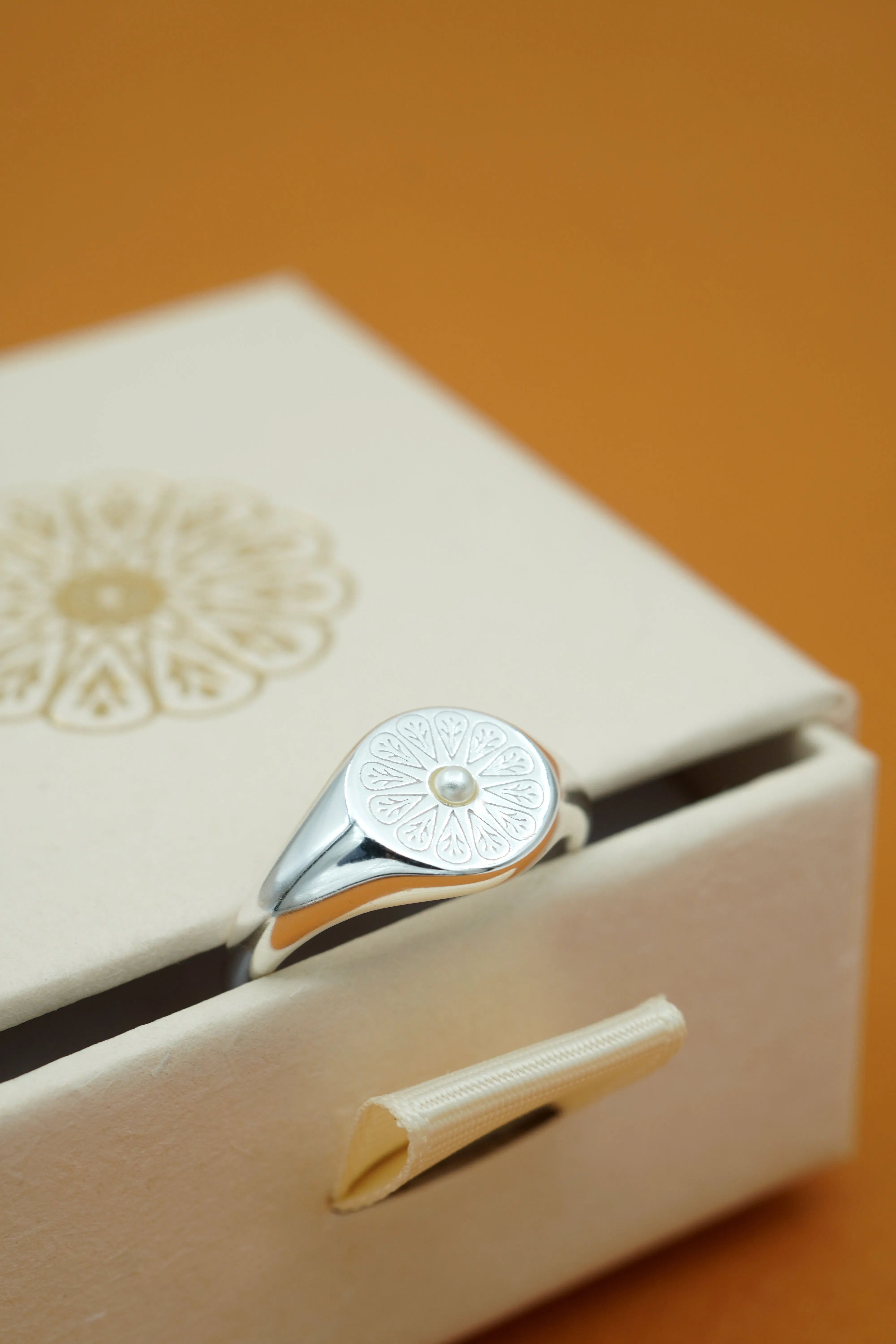 Silver Birthstone Ring - June/Pearl
