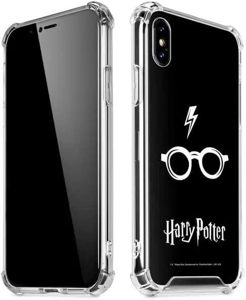 Skinit Clear Phone Case Compatible with iPhone X/XS - Officially Licensed Wizarding World Harry Potter Scar and Glasses Design