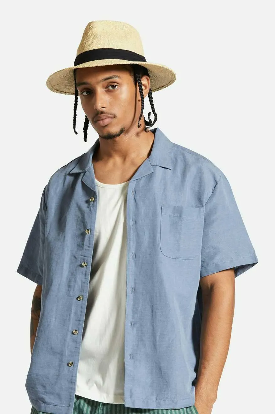 Sol Straw Fedora - Natural/Black