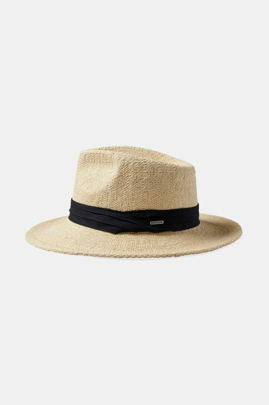 Sol Straw Fedora - Natural/Black