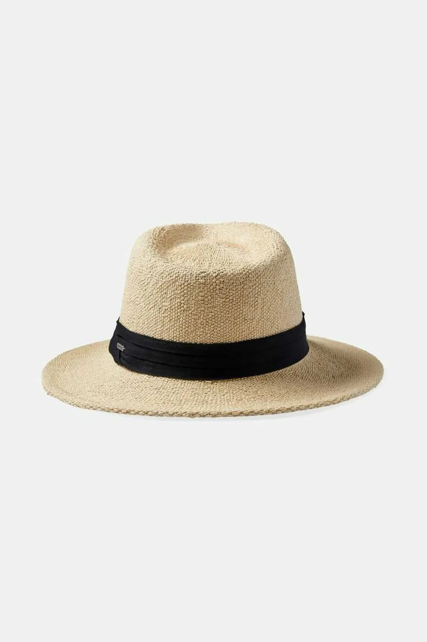Sol Straw Fedora - Natural/Black