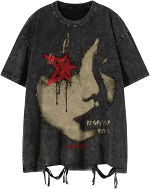 SOLY HUX Men's Graphic Tees Y2K Vintage T Shirts Summer Trendy Casual Distressed Tops Streetwear