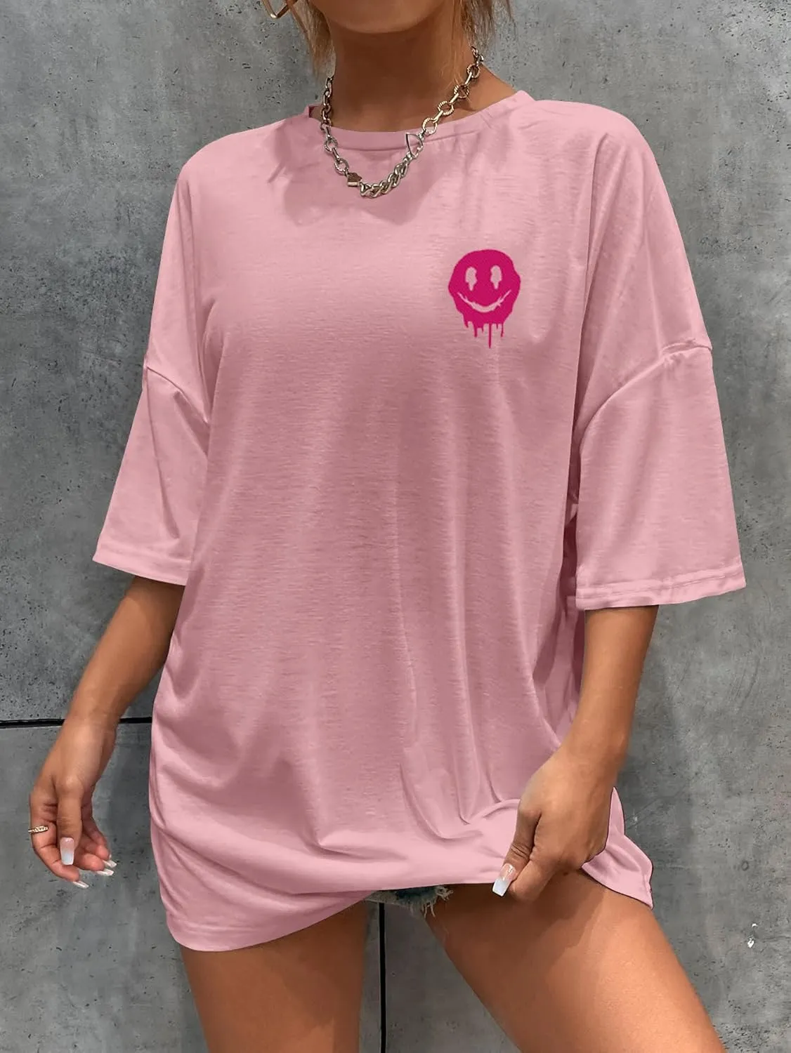 SOLY HUX Women's Oversized T Shirts Graphic Tees Letter Print Casual Trendy Summer Loose Tops