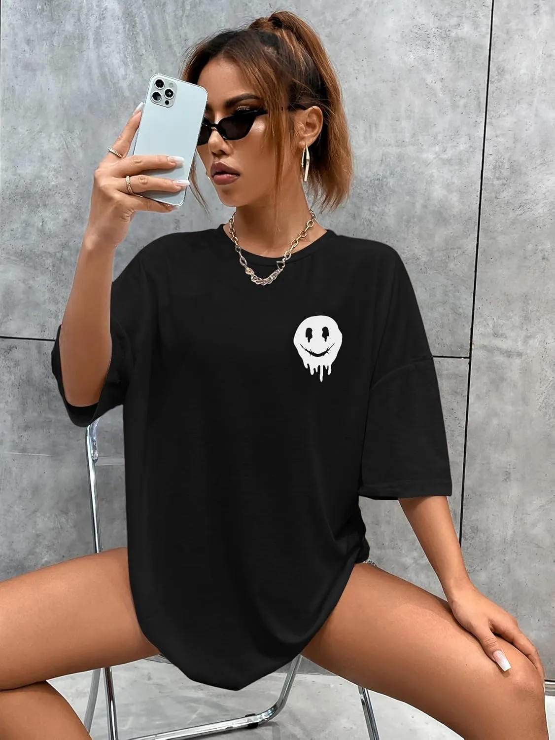 SOLY HUX Women's Oversized T Shirts Graphic Tees Letter Print Casual Trendy Summer Loose Tops