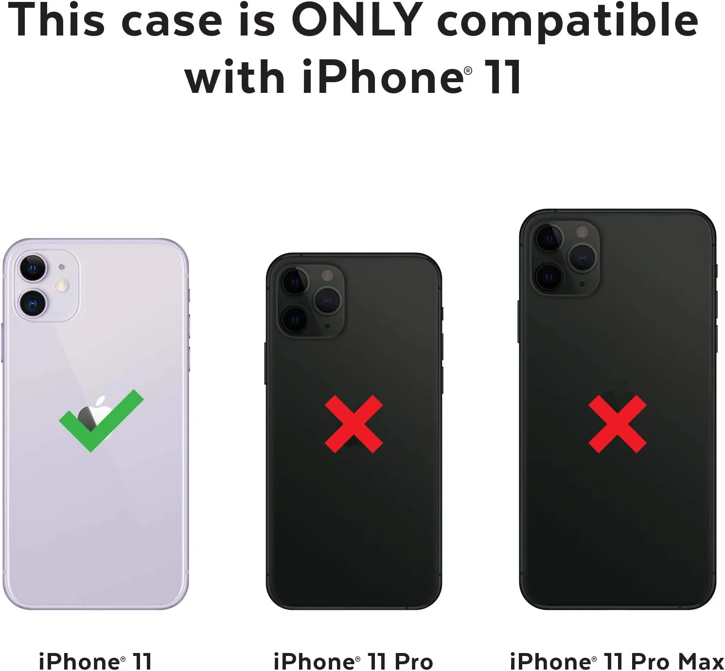 Speck iPhone 11 Case - Drop Protection, Raised Bumpers & Extra Grip Slim Design with Dual Layer Protective Cushion & Qi Wireless Charging Compatible - White, Black CandyShell Grip