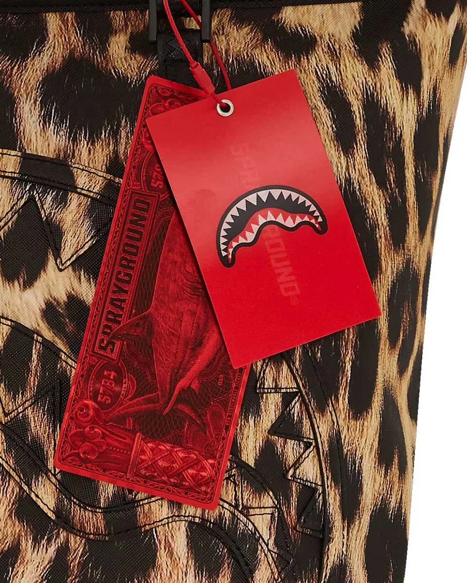 Sprayground Shark Miles Per Hour Tote In Red Leopard
