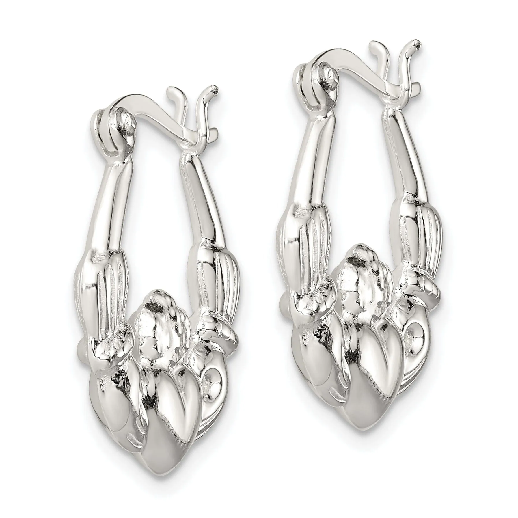 Sterling Silver Claddaugh Hoop Earrings