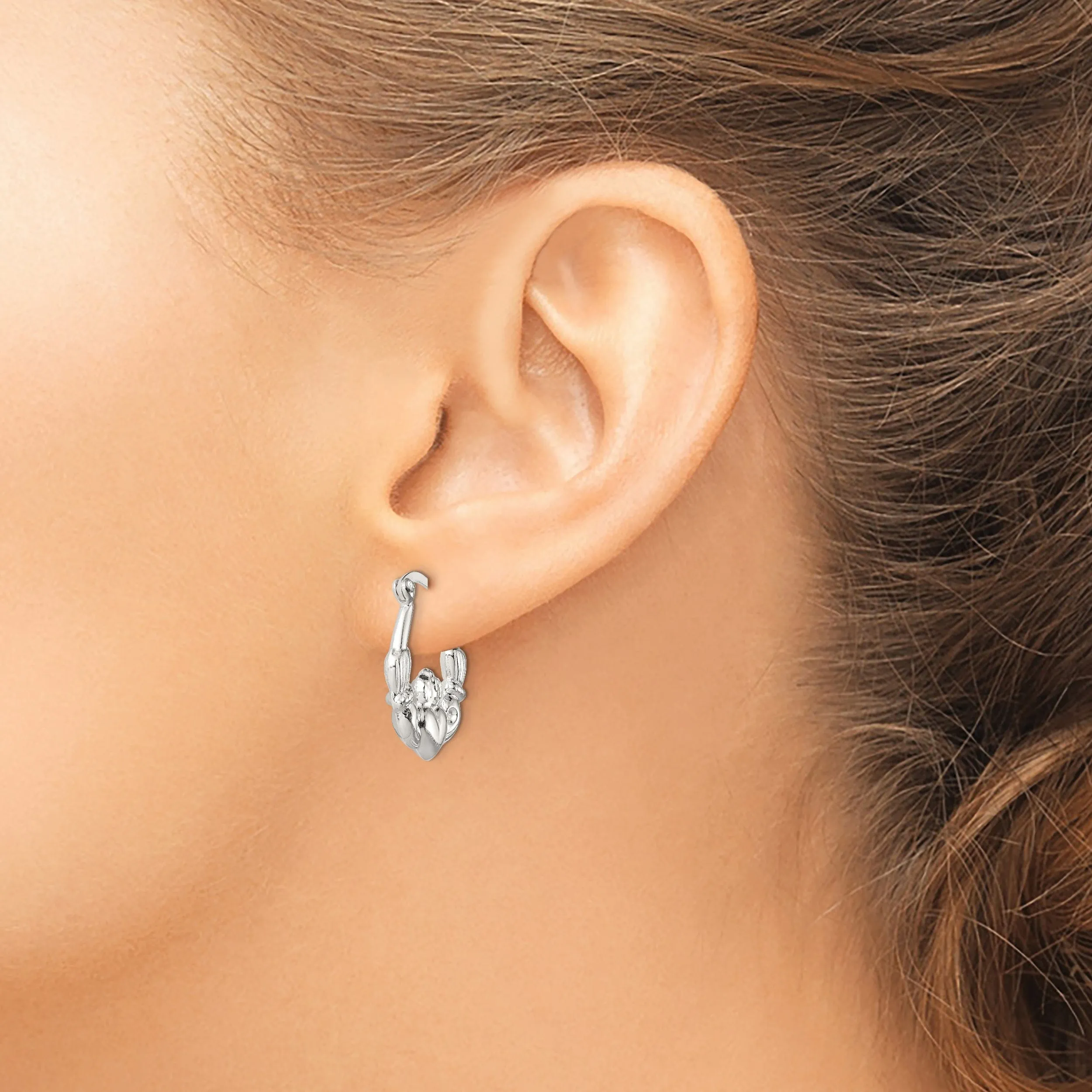 Sterling Silver Claddaugh Hoop Earrings