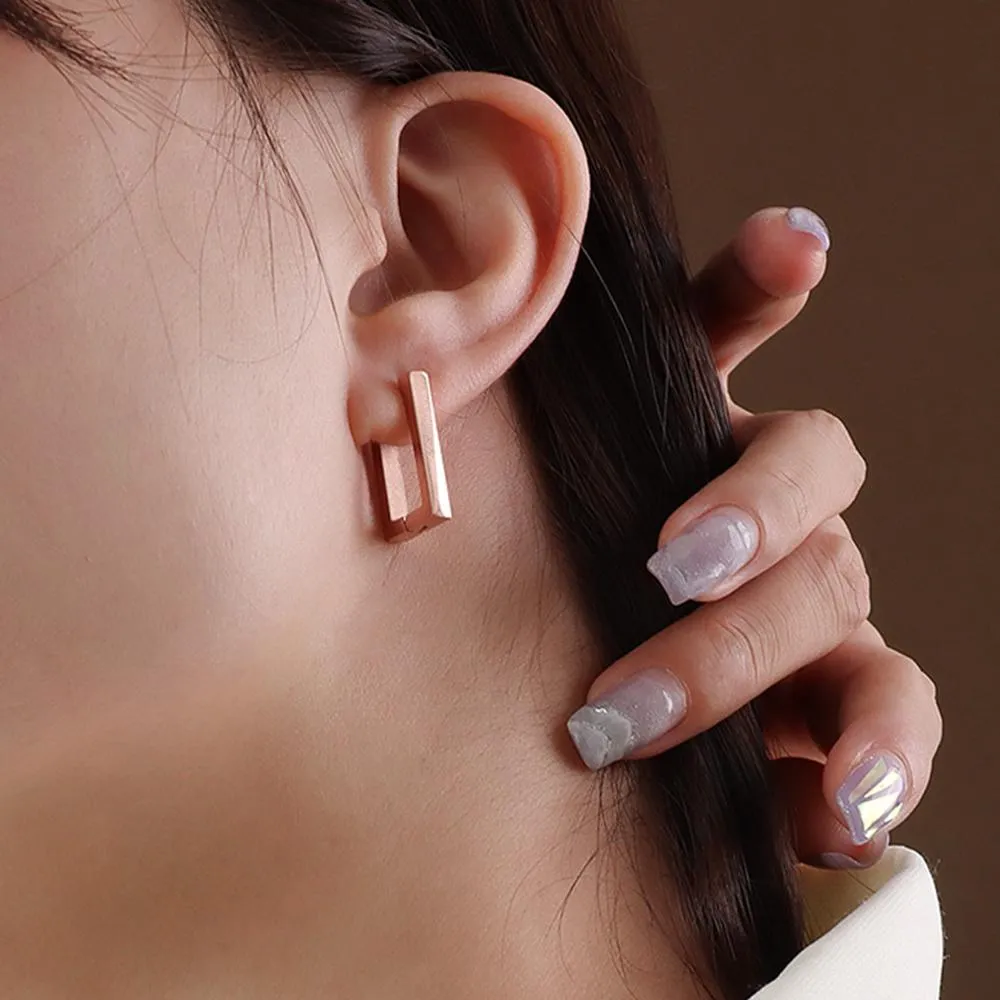 Stylish Rose Gold Hoop Earrings