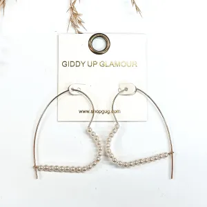 Sweet Darling Kidney Wire Heart Earrings with Pearls in Gold