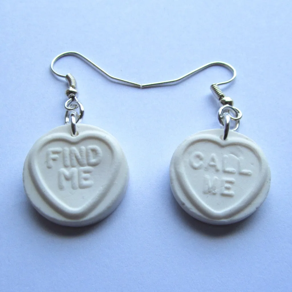 Sweet Faux Love Hearts Clay Charm Earrings