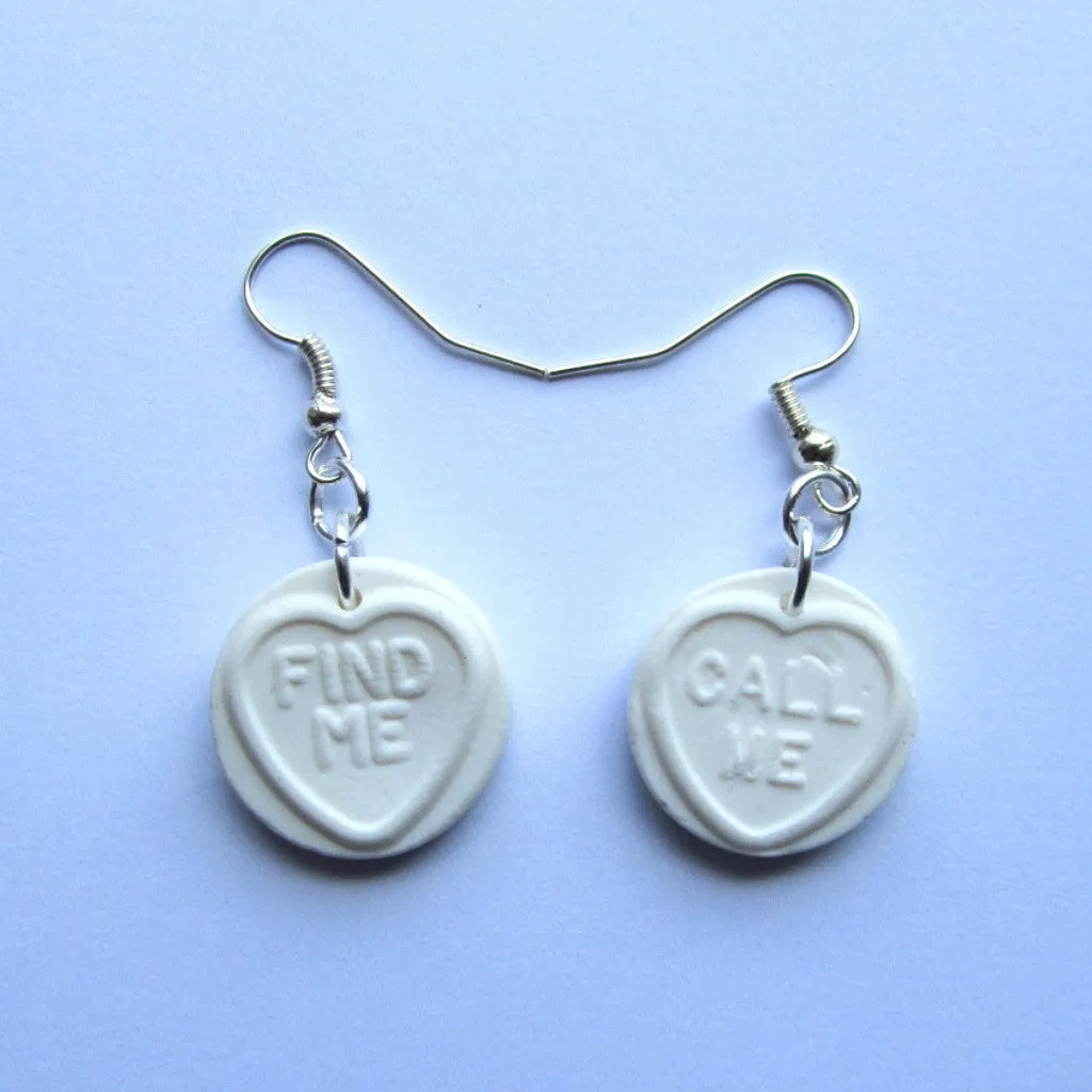 Sweet Faux Love Hearts Clay Charm Earrings