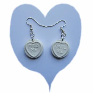 Sweet Faux Love Hearts Clay Charm Earrings