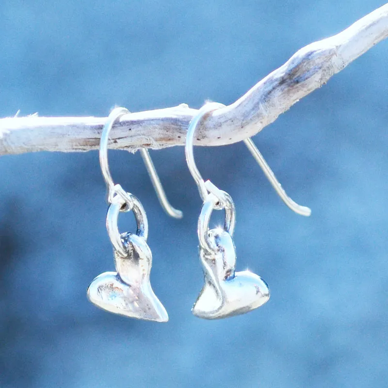 Sweet Heart Earrings in Sterling