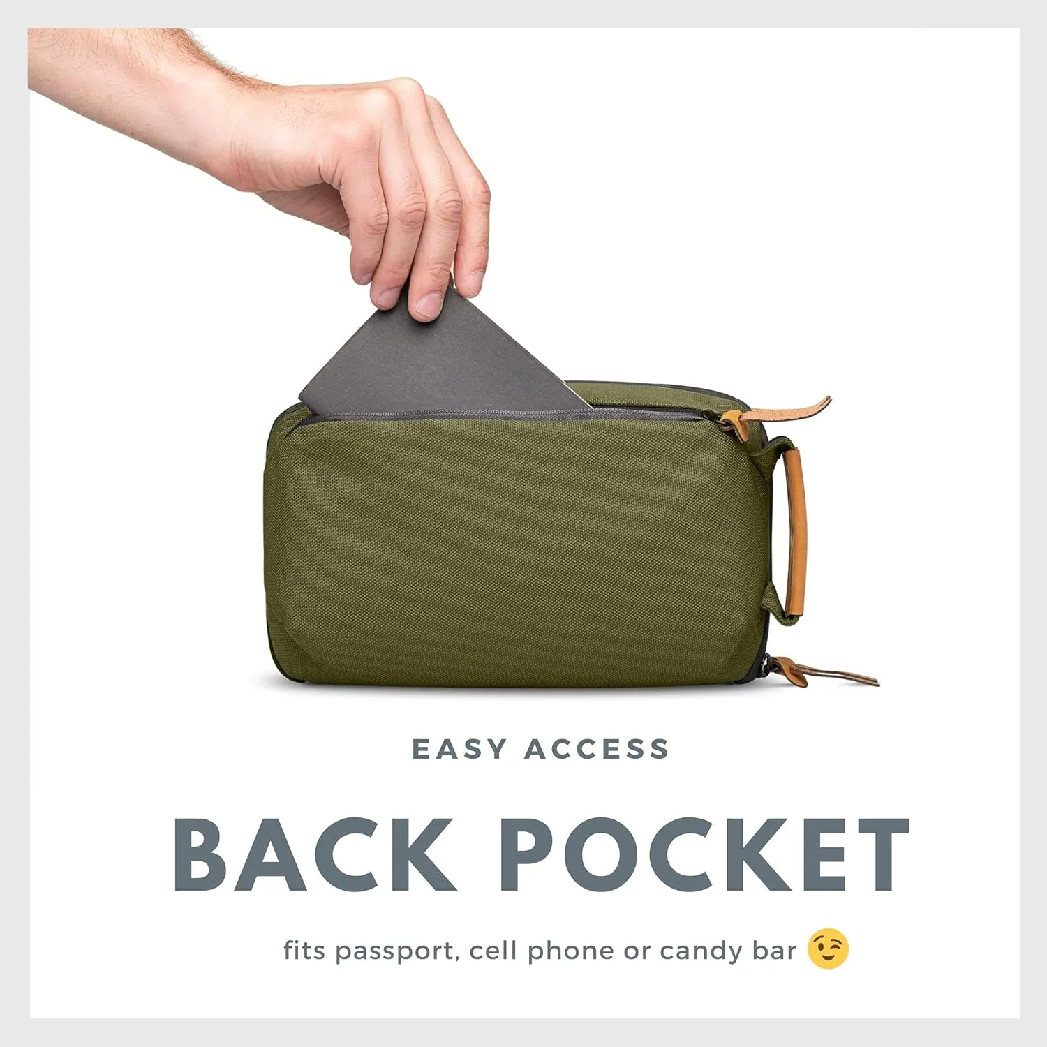 Tech Bag Organizer - Small Electronics Organizer Pouch for Travel - Premium Travel Case with Leather Accents - Mesh Pocket for Cables, Cords and Chargers (Green)