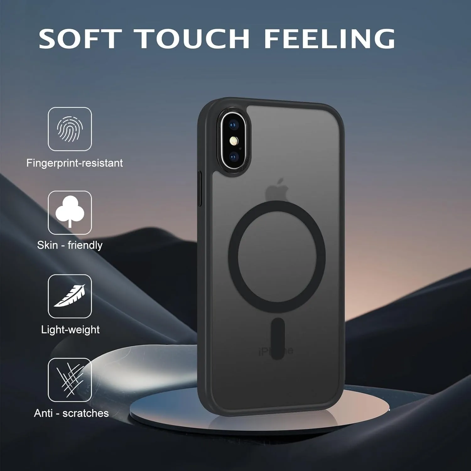Telaso for iPhone X Case, iPhone Xs Phone Case Compatible with Magsafe Wireless Charging Translucent Matte Back Slim Shockproof Anti-Scratch Anti-Yellow Protective Magnetic for iPhone X/XS Case, Black