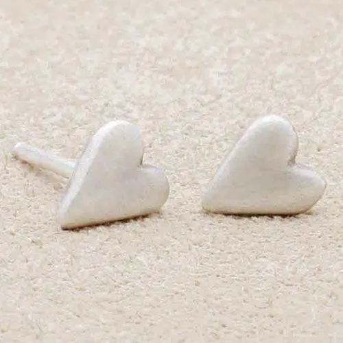 Tiny Heart Stud Earrings {Sterling Silver}