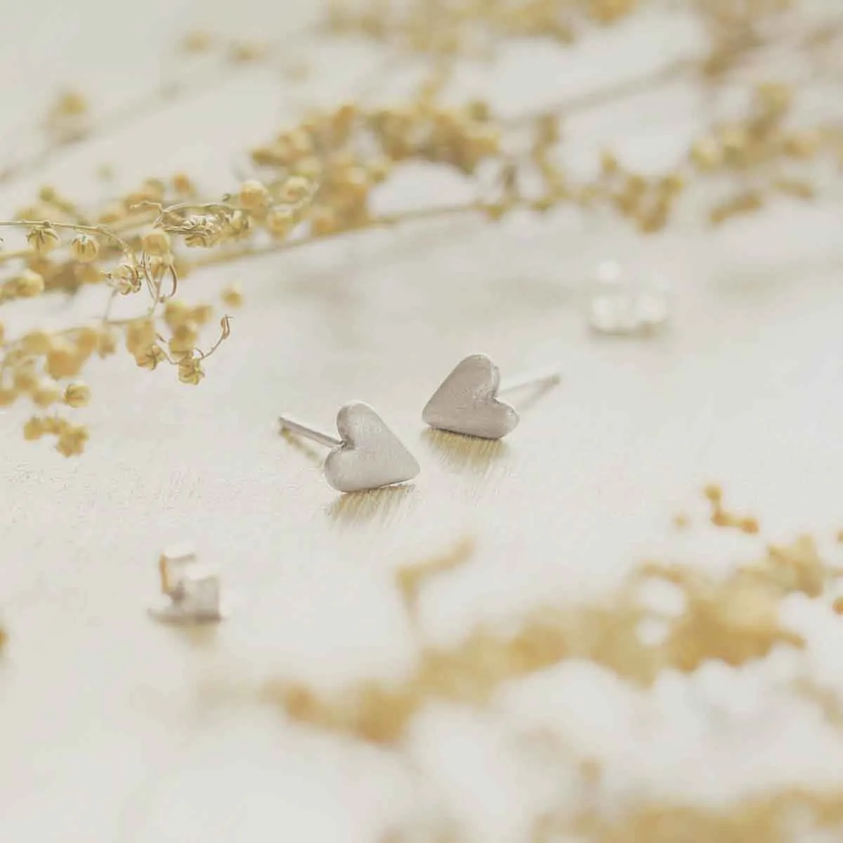 Tiny Heart Stud Earrings {Sterling Silver}