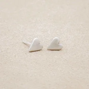 Tiny Heart Stud Earrings {Sterling Silver}