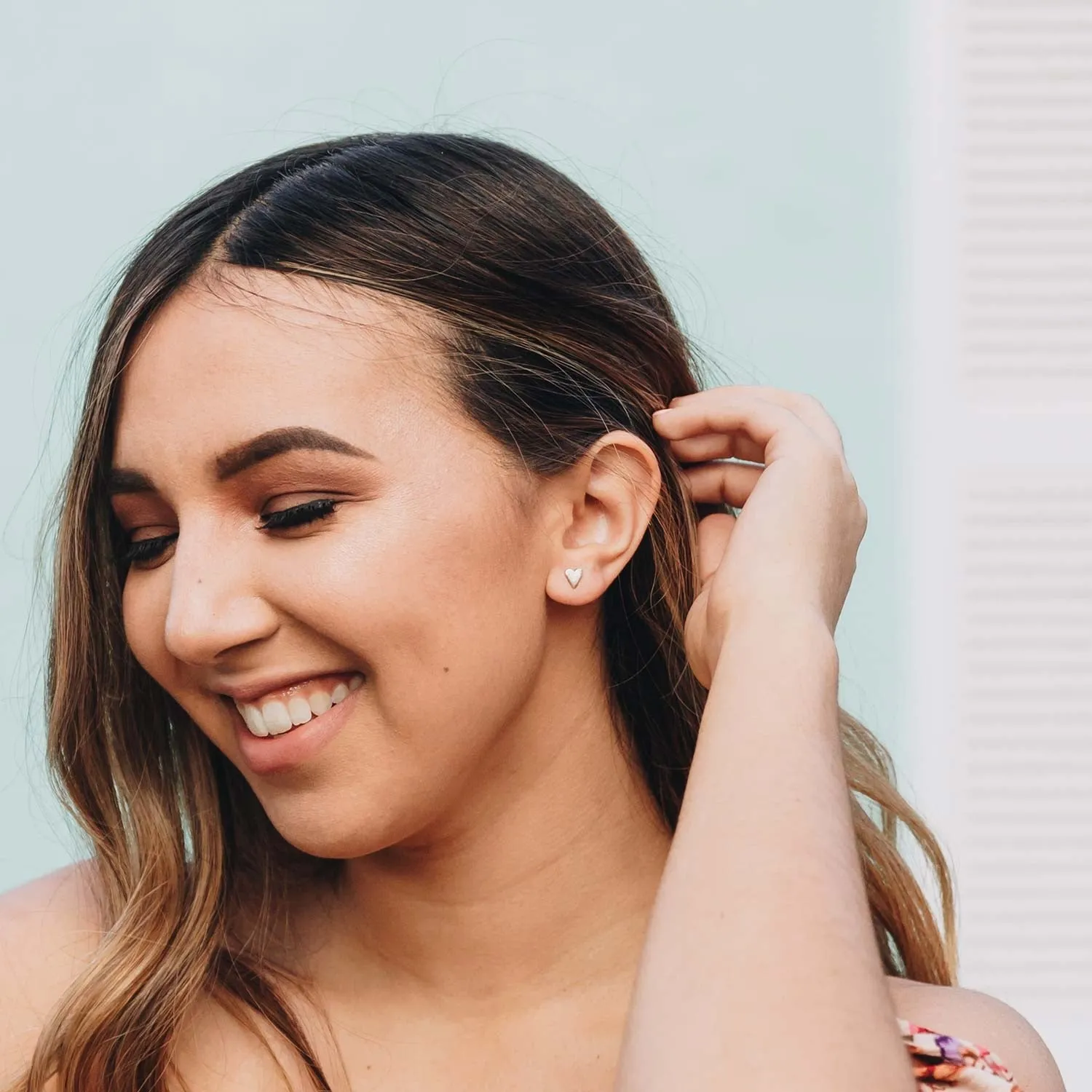Tiny Heart Stud Earrings {Sterling Silver}