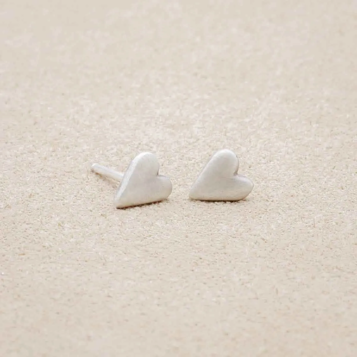 Tiny Heart Stud Earrings {Sterling Silver}