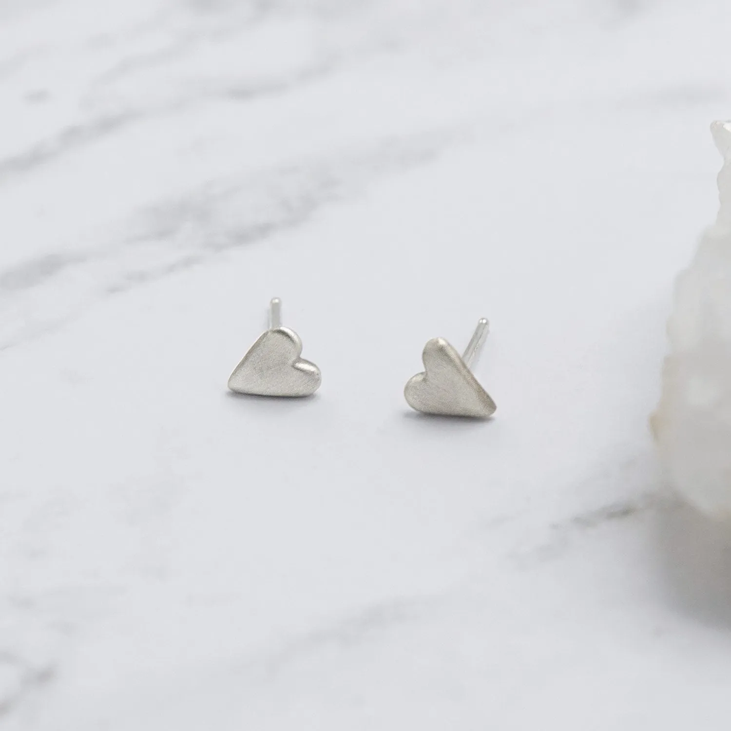 Tiny Heart Stud Earrings {Sterling Silver}