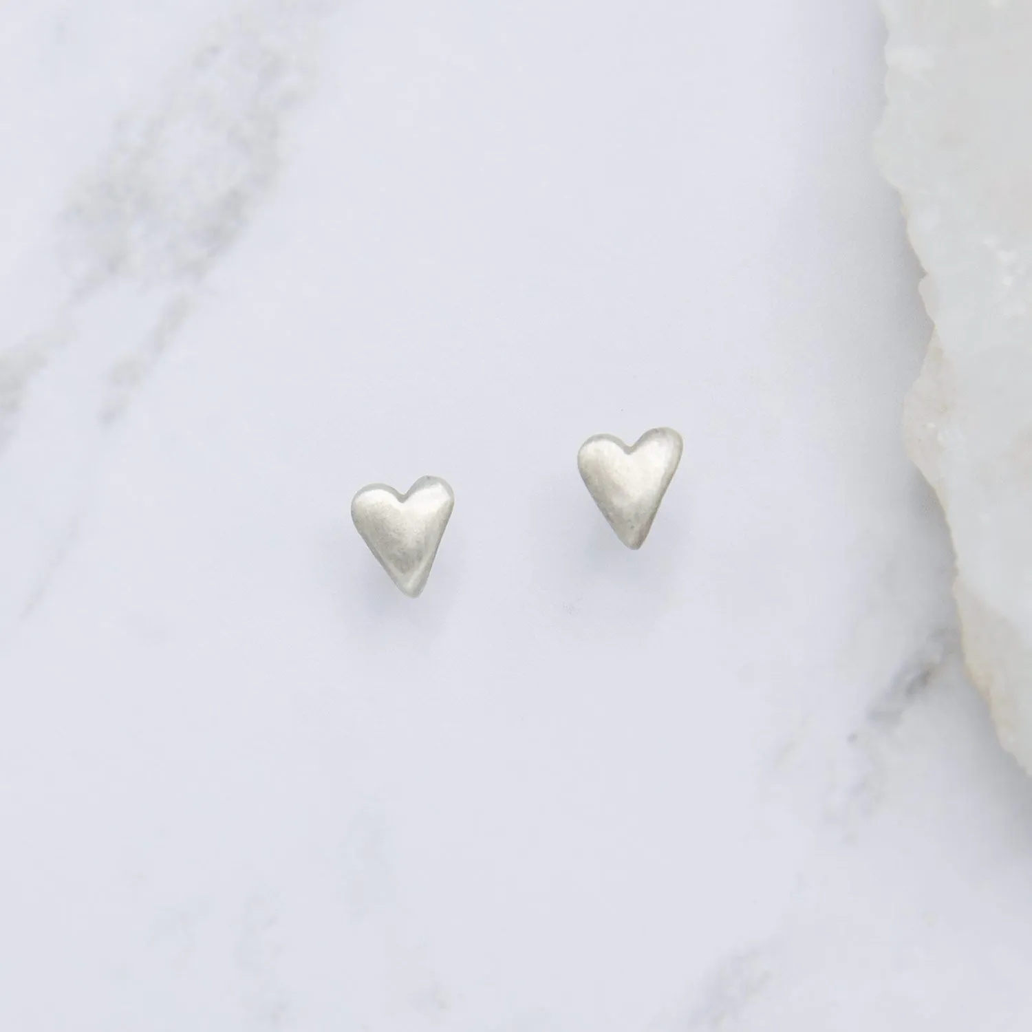 Tiny Heart Stud Earrings {Sterling Silver}