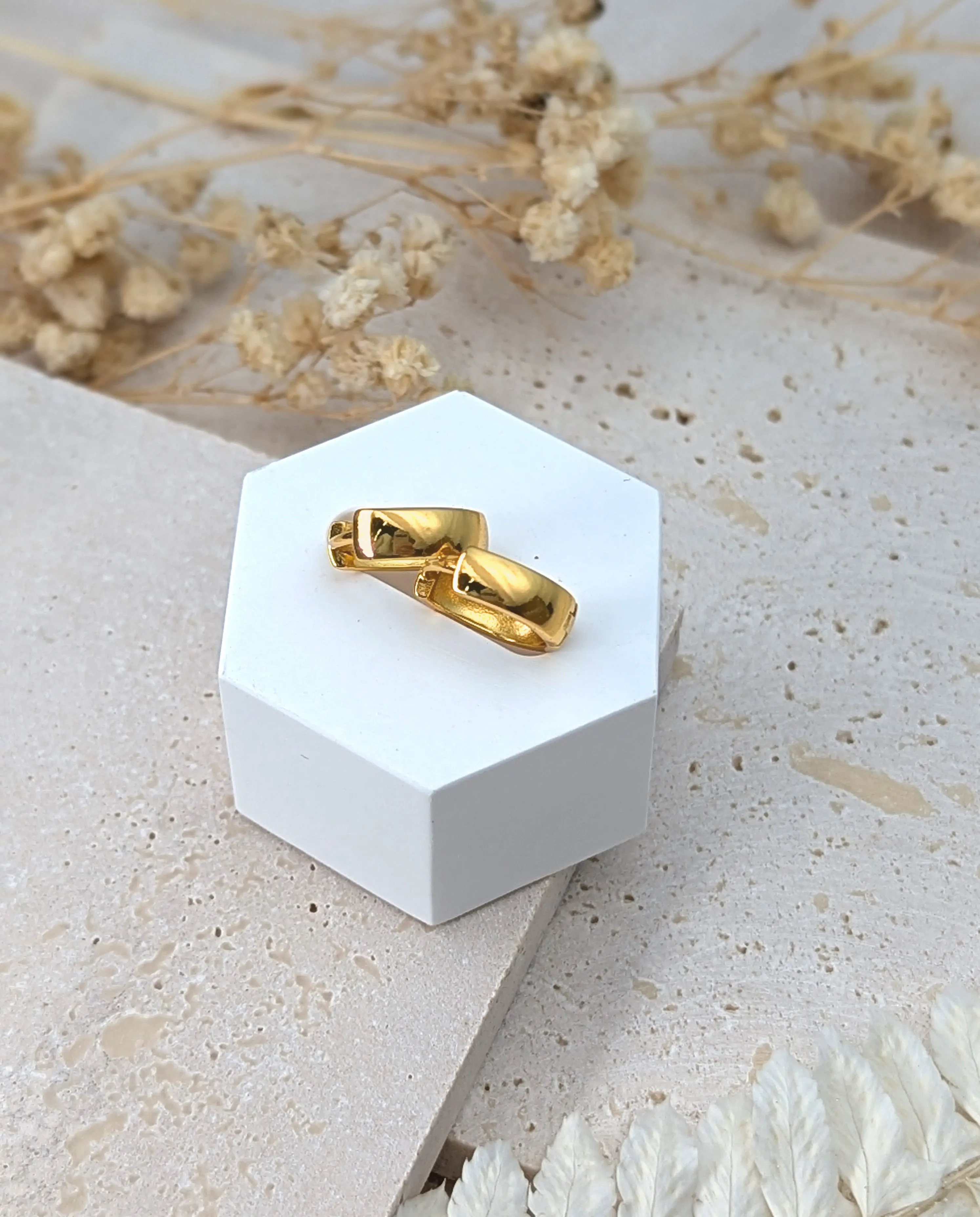 Tiny Wide Huggie Hoop Earrings