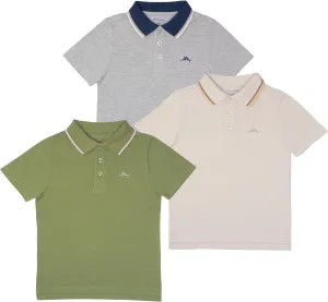 Tommy Bahama Boys Classic Fit Polo Shirt 3-Pack, Short Sleeve T-Shirts with Collar, Front Button Closure and Embroidered Logo