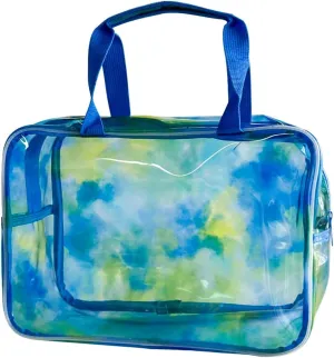 TotePrint Waterproof Blue Handbag Iridescent Cosmetic Bag with Comfortable Hand, Travel Essential Storage Bag (Blue)