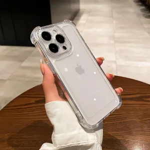 Transparent Silicone Phone Case for iPhone 16 15 14 13 12 11 Pro Max XR X XS 7 8 14 15 Plus SE 2020 Shockproof Soft Cover,Clear,for iPhone 13 Pro