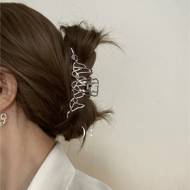 Trendy Geometric Shapes Metal Hair Claw Clips for Women