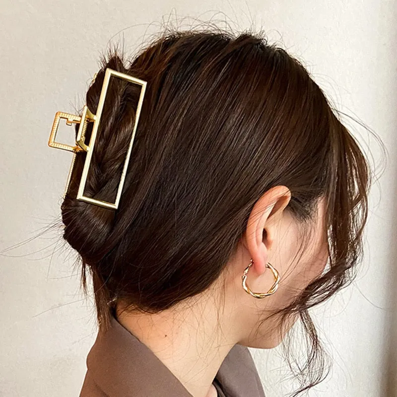 Trendy Geometric Shapes Metal Hair Claw Clips for Women