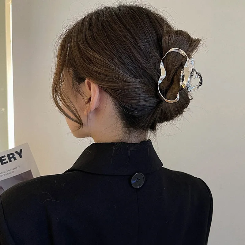 Trendy Geometric Shapes Metal Hair Claw Clips for Women