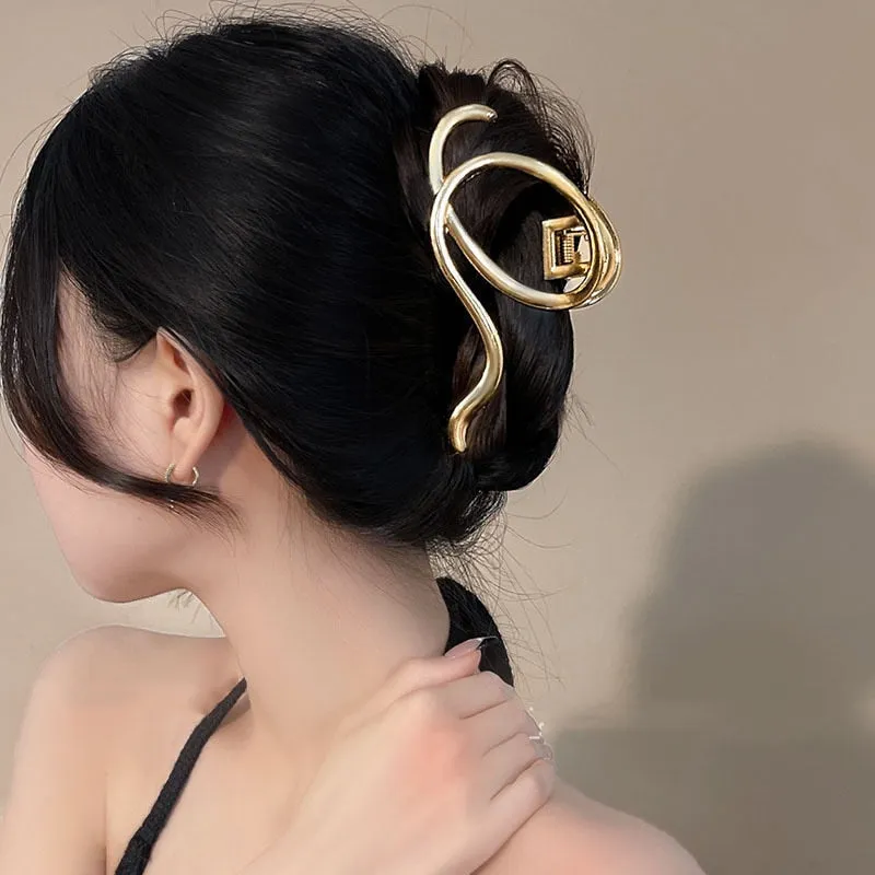 Trendy Geometric Shapes Metal Hair Claw Clips for Women