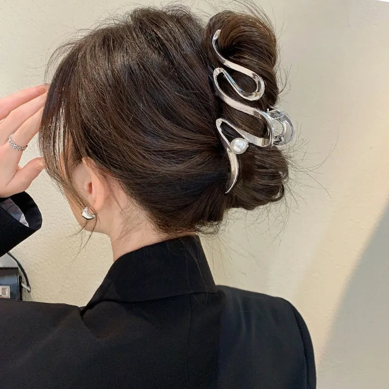 Trendy Geometric Shapes Metal Hair Claw Clips for Women