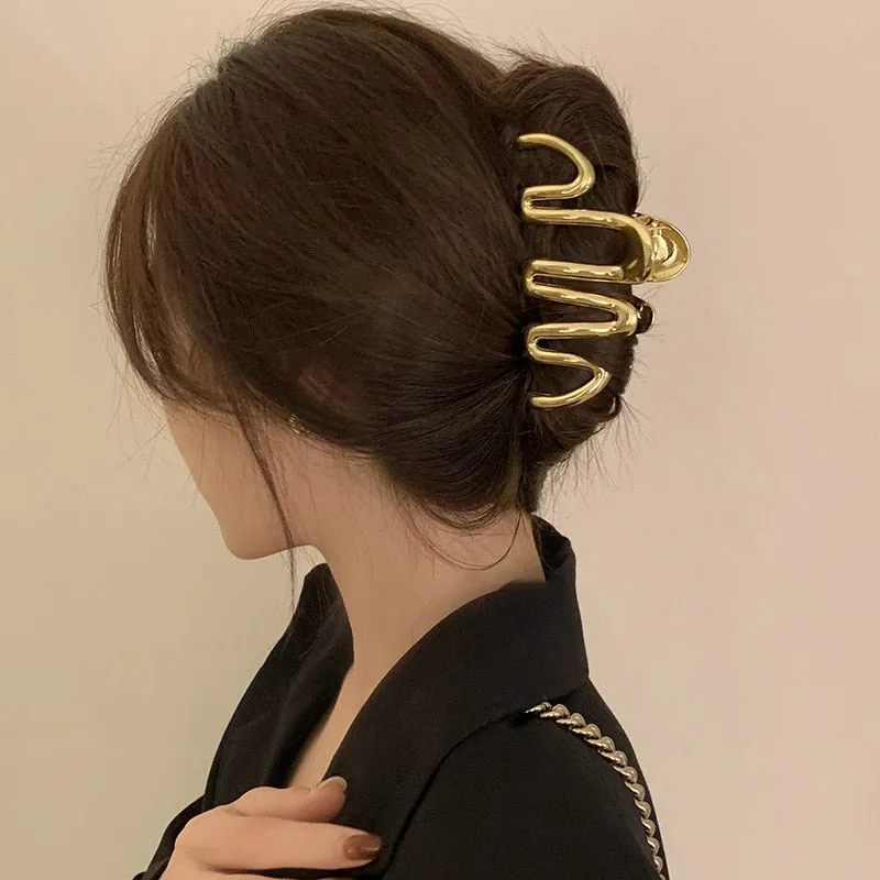 Trendy Geometric Shapes Metal Hair Claw Clips for Women