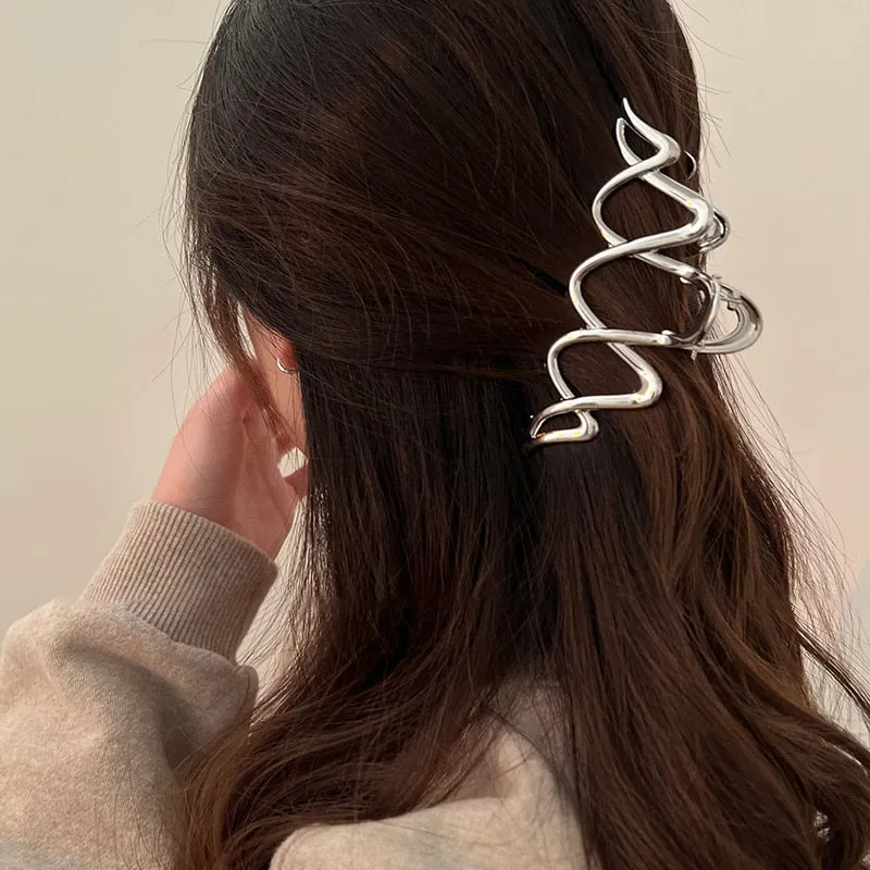 Trendy Geometric Shapes Metal Hair Claw Clips for Women
