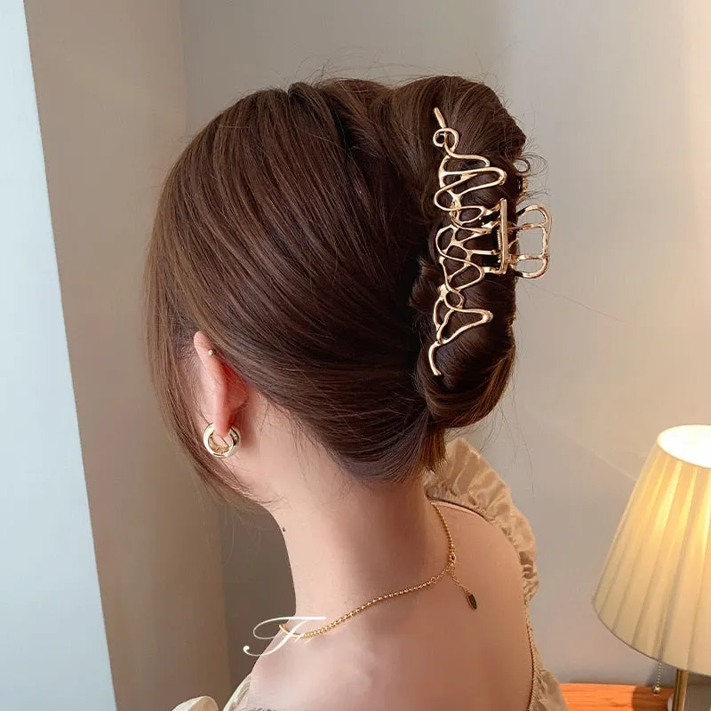 Trendy Geometric Shapes Metal Hair Claw Clips for Women
