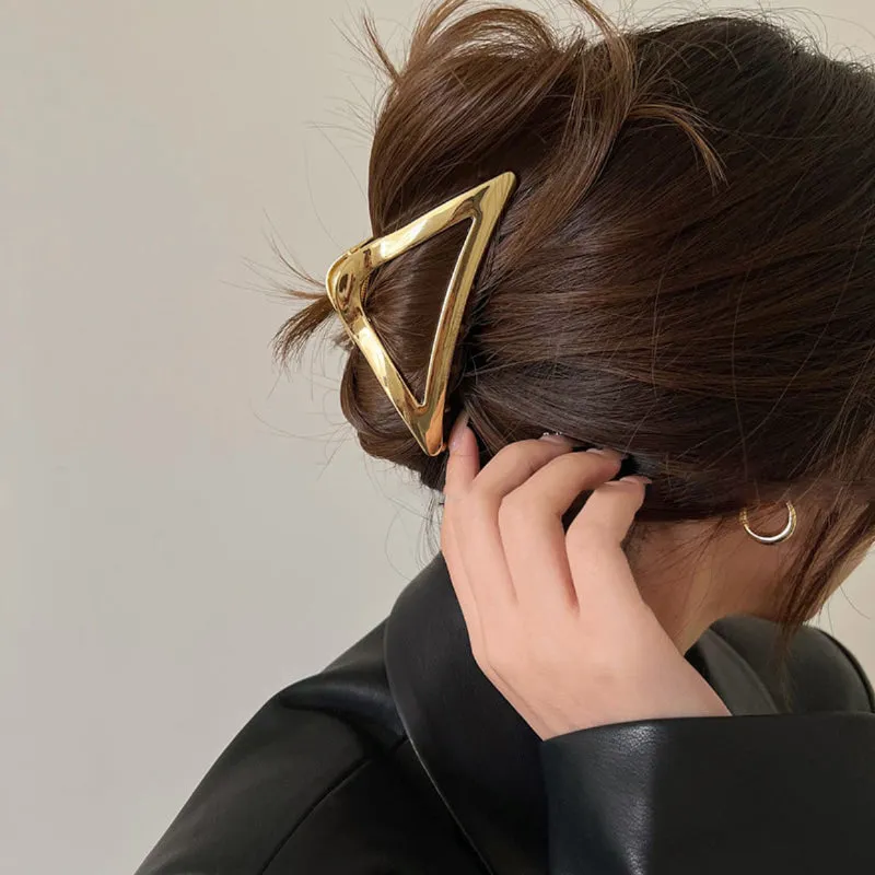 Trendy Geometric Shapes Metal Hair Claw Clips for Women