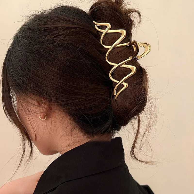 Trendy Geometric Shapes Metal Hair Claw Clips for Women