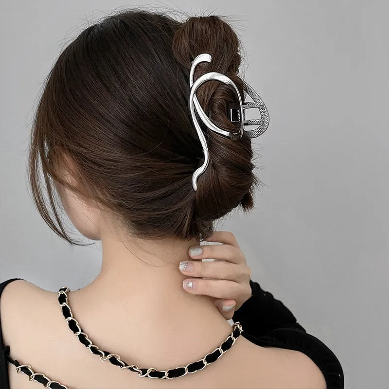 Trendy Geometric Shapes Metal Hair Claw Clips for Women